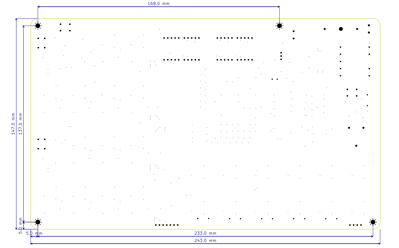 Dimensioned Drawing of PCB